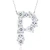 Pass Diamond Tester Letter C Multi Cut VVS Moissanite Necklace 925 Silver Platinum Plated Elegant Fine Jewelry Necklace