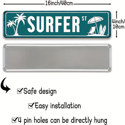Tropical Beach Logo Wall Decoration Tropical Iron Rectangle UV Printed Weatherproof Beach Theme Painting