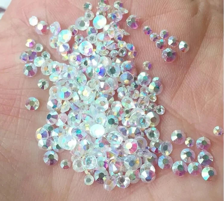 AB Flatback Nail Art Transparent AB K9 Unfoiled Back Glass Diamond Crystal Rhinestone Trade Assurance Chinese Grade 5A K9 1 Bag