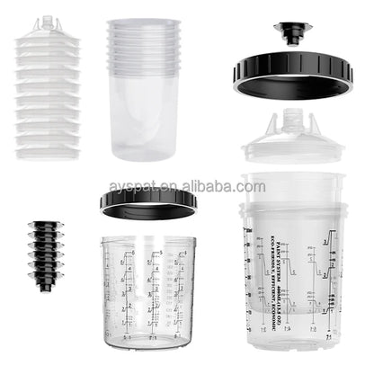 650ML Plastic Disposable Paint Spray Cups with 125mic Filter