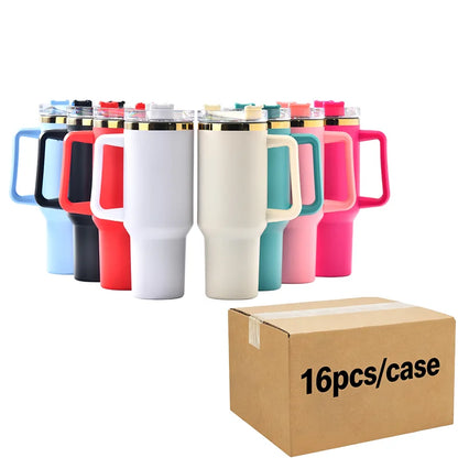 Us in Stock 40 OZ Colorful Rainbow Plated Durable Stainless Steel 40 OZ Tumbler Hello Kitty for Home Office Outdoor Daily Use