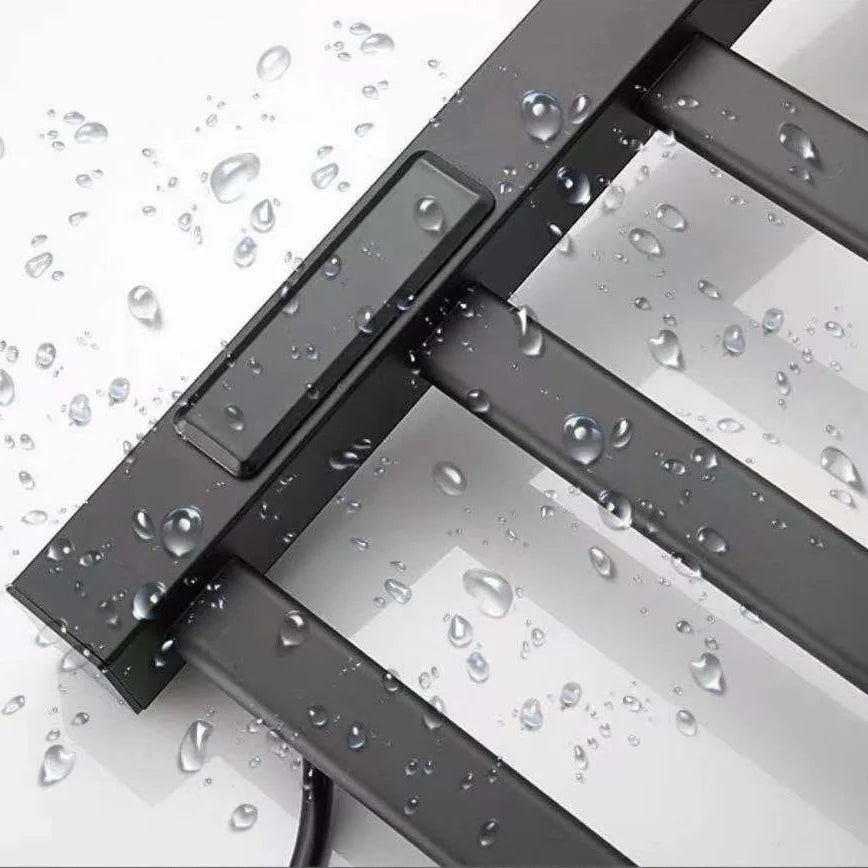 Bathroom Black and White Intelligent Digital Display Temperature Adjustable Drying Heating Electric Towel Rack