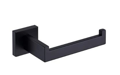 Deao Wall Mounted Towel Rack 5-piece Matte Black Bathroom Hardware Accessory Set Stainless Steel Towel Rod Set