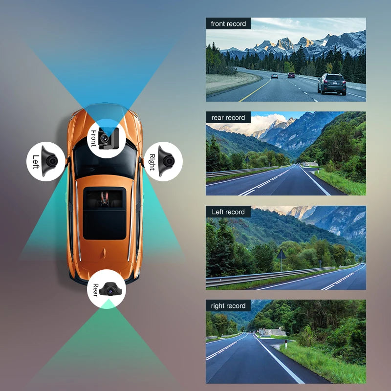 T88 4g Android 4 Cams Record Mirror Wifi Car Dvr with Special Mount 360° Remote Monitor Night Vision Dash Cam