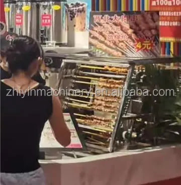New Brazilian Greek Stainless Steel 304 Electric Chain Broiler Fully Automatic Rotating Indoor Outdoor BBQ Machine for Kebab
