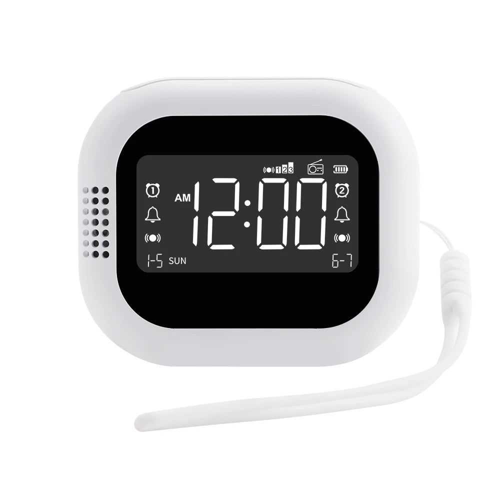 FM radio vibration clock lithium battery powered vibrating clock with DST and child lock vibration clock