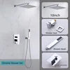 Europe Type Modern Wall Mounted Chrome Rainfall Concealed Bathroom Shower Set Hot Sale Brass Concealed Shower Set