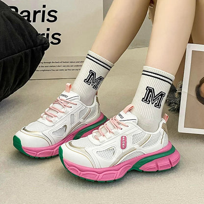 2024 Versatile Dad Shoes Spring and Summer New Casual Shoes for Women  Mesh Soft Bottom Instagram Trendy Running Sneakers