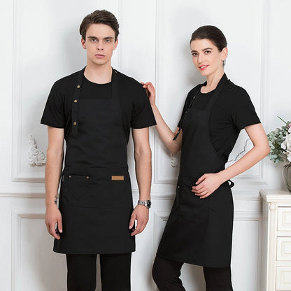 Black Apron Bartender Beauty Salon Supermarket BBQ Sleeveless Waist Catering Kitchen Work Apron Kitchen Accessories