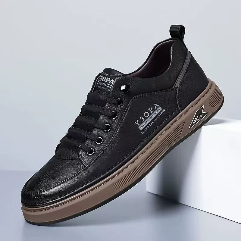 Spring Men's New Breathable White Shoes Men's Trendy Versatile Thick Soled Sports Shoes Casual Board Shoes