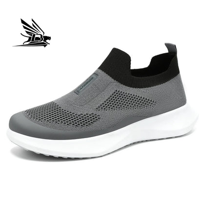 Men's Spring Breathable Slip-On Dad Shoes Large Size Soft Sole Casual Walking Shoes for Couple