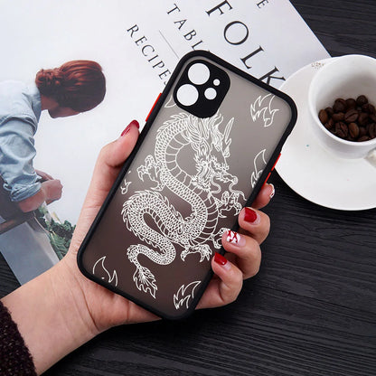 Fashion Purple Dragon Animal Pattern Phone Case For iPhone 16 15 14 13 12 11 Pro Max Mini SE 7 8 Plus Cover Glossy Hard Coque