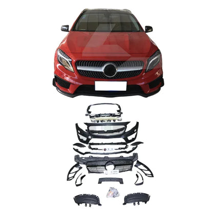 Factory Price PP Plastic GLA45 STYLE Front Bumper Rear Bumper GLA180 GLA200 GLA250 Body Kit for GLA Class X156