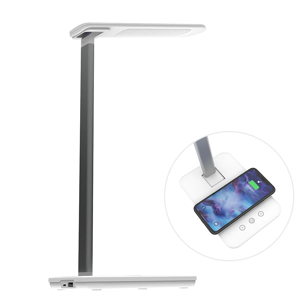 2021 New Style Hot Sell  Foldable  LED Light Touch Adjustment Bedside Light Suitable for All Smartphones Wireless Charge Lamp