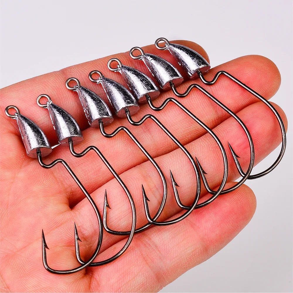 5pcs/bag 5g 7g 10g 14g Sharp-hooks Tip Strongness Root Original Lead Crank Lead Head Hook Fishing Hook