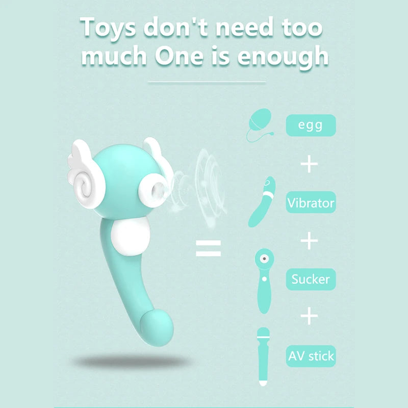 Cute Seahorse Vibrator for Women Clitoral Sucking & Vibration Toy Small Portable Design with Powerful Motor in US Stock