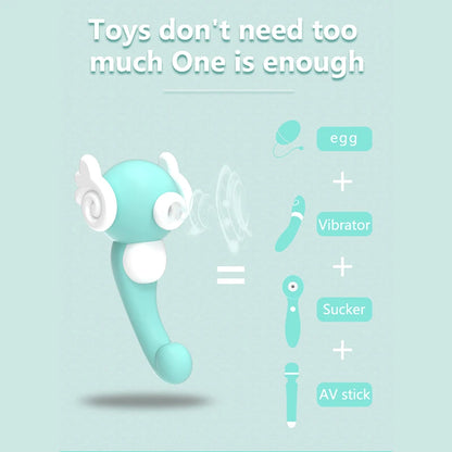 Cute Seahorse Vibrator for Women Clitoral Sucking & Vibration Toy Small Portable Design with Powerful Motor in US Stock