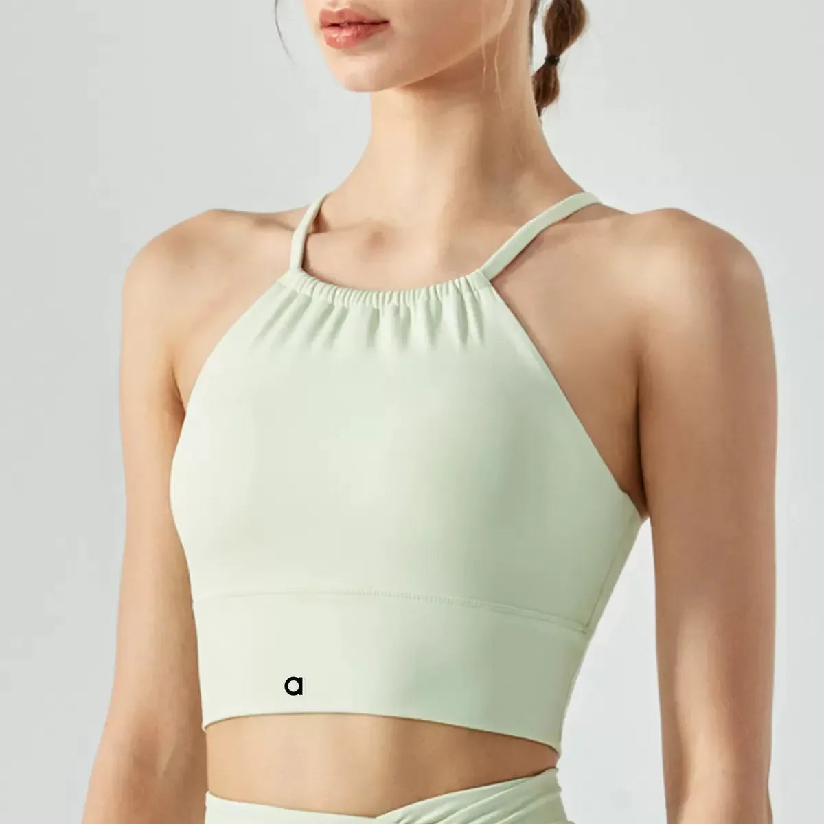 Women's Sexy Fitness Yoga Top, with Thin Straps, Cross-back, Short-length Woven Fabric, Suitable for Exercise