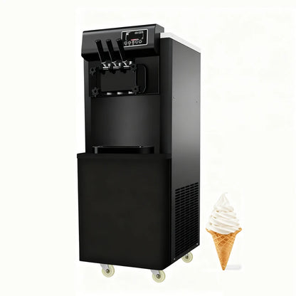 Commercial Soft Serve Ice Cream Machine 3 Flavors Milk ISO CE Certified Easy Operate Extended Evaporator Restaurant Factory