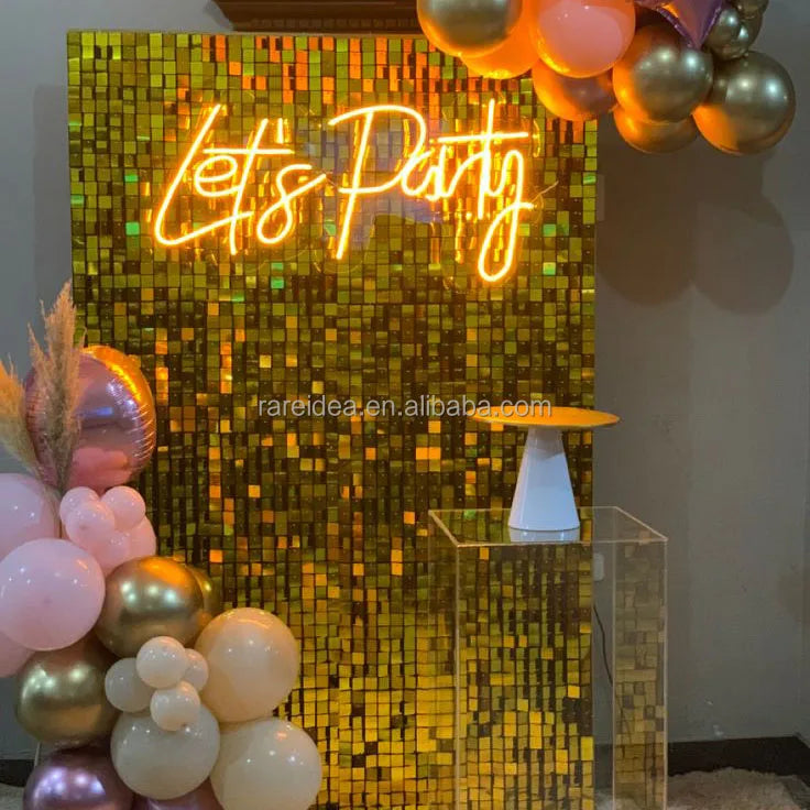 Birthday Backdrop Shimmer Sequin Backdrop Panels Shimmer Wall Red for Wedding Party Baby Shower Background Wall Decor