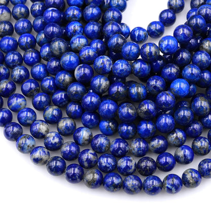 Great Gems Genuine 100% Natural Blue Lapis 3-12mm Ball Beads Casual Unisex Necklace for Anniversary