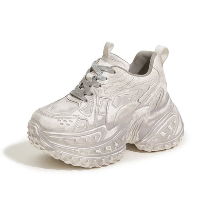 Fashion Durian Platform Sole Dad Shoes, Petite Slimming Casual Sneakers, Lightweight Soft Sole Versatile Daily Sports Footwear
