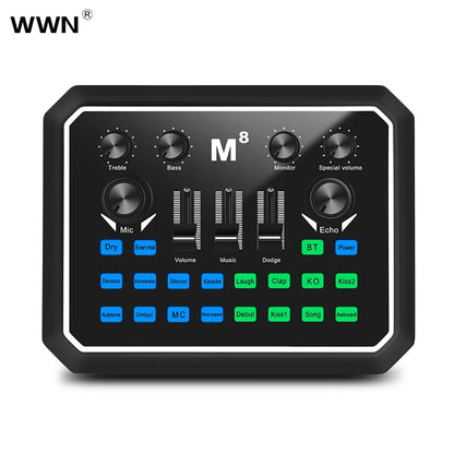 2025 New Product M8 Sound Card BM800  Usb Studio Condenser Microphone Cantilever Bracket Set