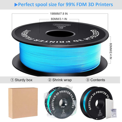 GEEETECH 1Kg 1.75mm PETG Filament For 3D Printer Filament Vacuum Packaging Overseas Warehouses Fast Ship