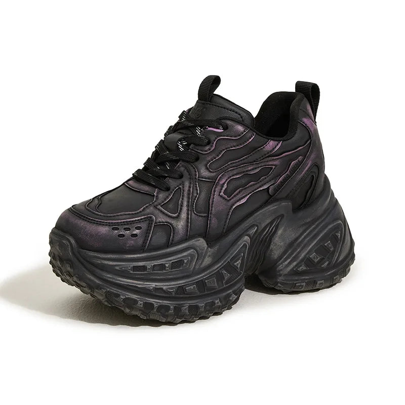 Fashion Durian Platform Sole Dad Shoes, Petite Slimming Casual Sneakers, Lightweight Soft Sole Versatile Daily Sports Footwear
