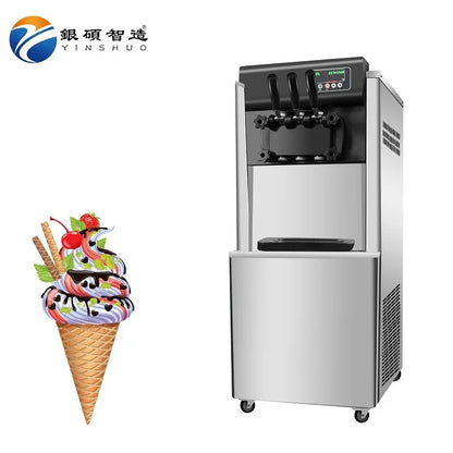 30~40L 3 Flavor Commercial Stainless Steel American Soft Serve Ice Cream Machine with Milk & Water