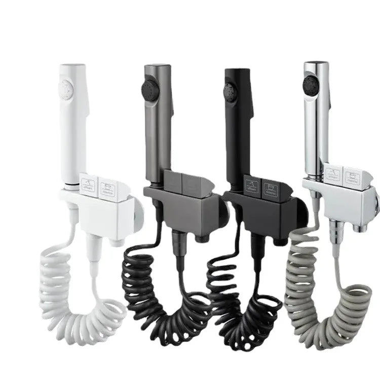 Bathroom Wall Mounted Chrome-Plated Brass Toilet Companion Bidet Sprayer Set