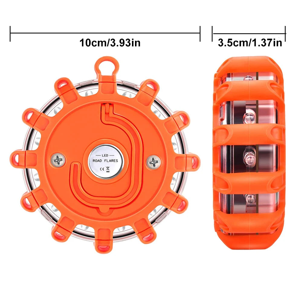 2PCS 3PCS 6PCS Car Emergency Strobe Flashing Warning Light Roof Road Safety Lamp Roadside Orange Beacon Magnetic Base Light