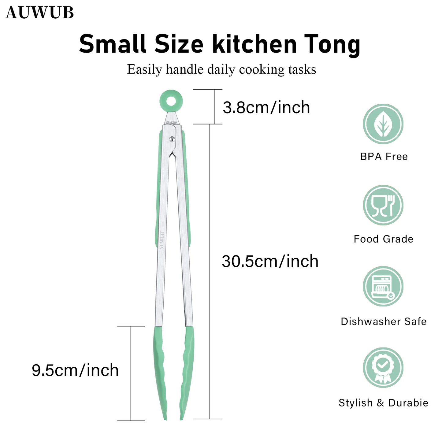 12 Inch Heat-Resistant BBQ Silicone Food Clip Grilling Locking Metal Silicone Foods Tong Kitchen Ergonomic Grip Tongs