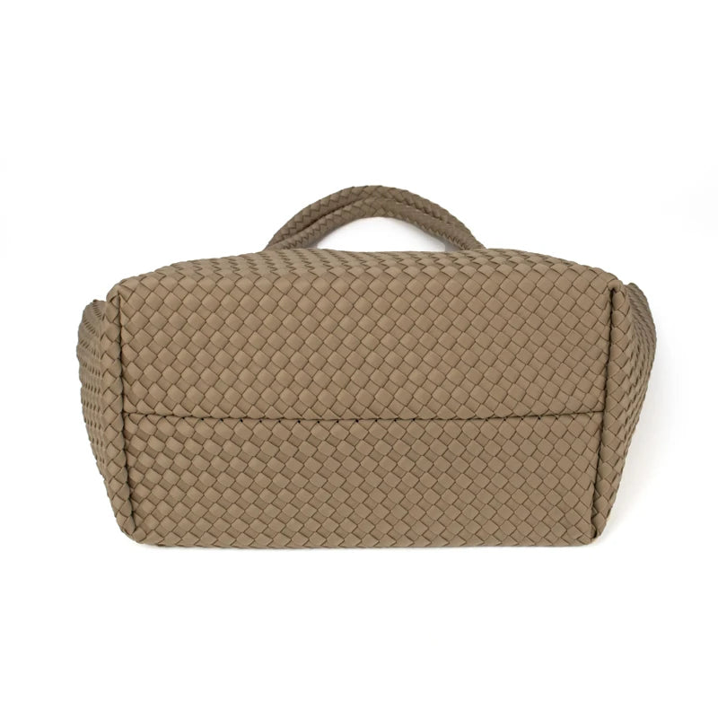 2 Pcs Set Fashion Casual Shoulder Waterproof Lady Woven Purse Hobo Women Neoprene Tote Bag Large Capacity Patchwork Handbag