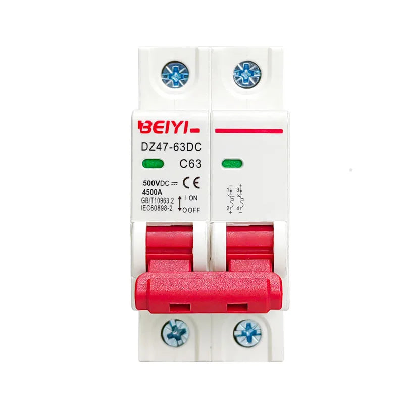 Best Price DC Circuit Breaker DZ47-63 DC1000V Twin Pole 6ka Solar 63 Amp Dc Breaker Mcb for Solar System