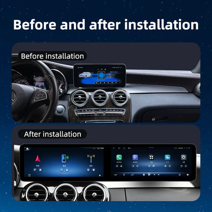 25.6 Touch Screen Radio Carplay Usb Car Dual Digital Screen Car Dvd Player System for Mercedes C GLC W204 W205 W253 X253 11-22