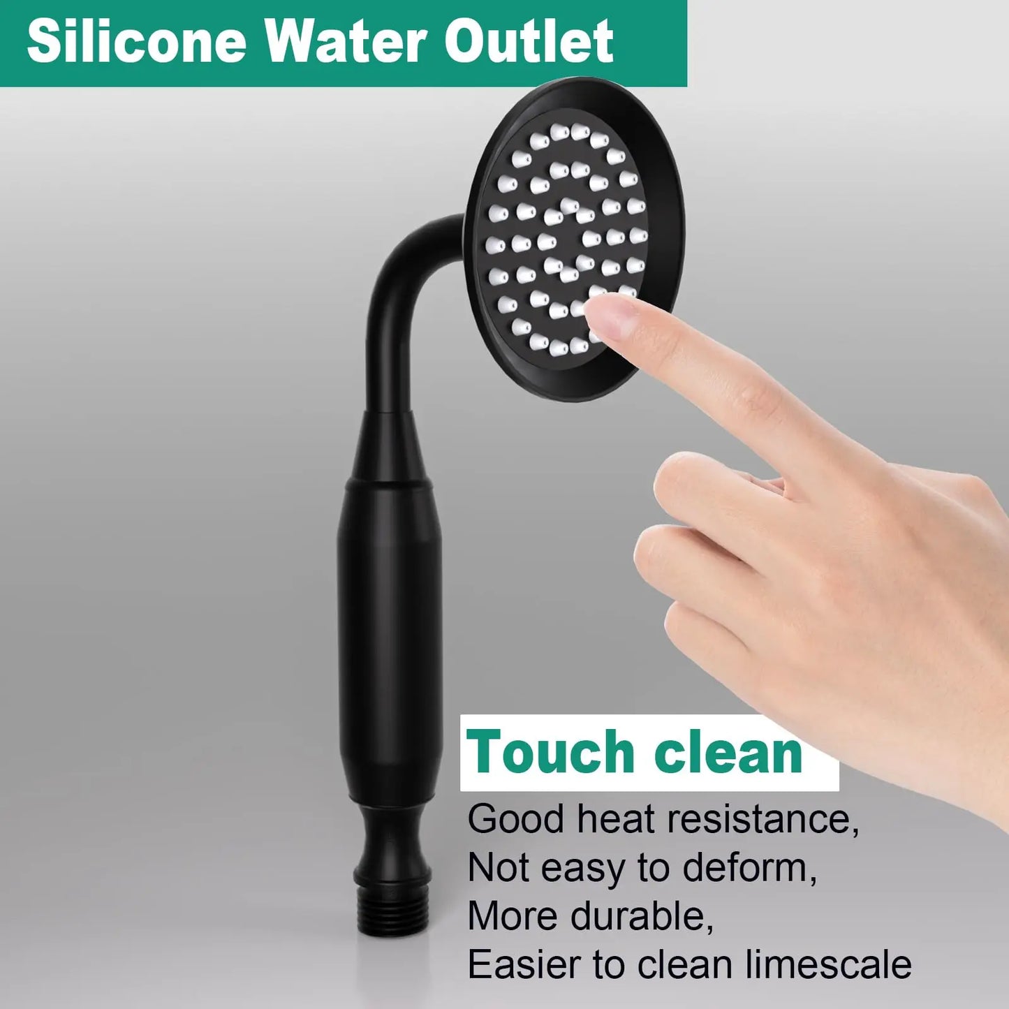 Brass Handheld Shower Head with Wall Mounted Rainfall System & Stainless Steel Slide Bar All-in-One Shower Mixer
