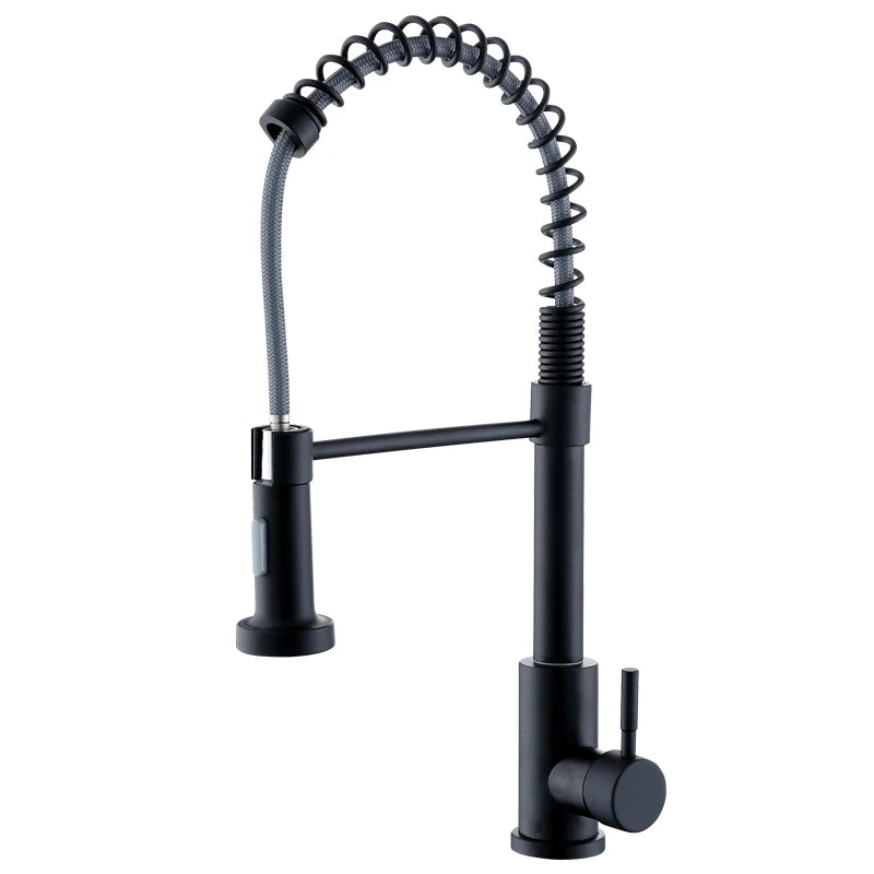 Modern Stainless Steel Single-Handle Kitchen Faucet Deck Mounted with Side Spray for Hotel Use