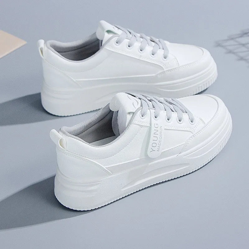 New White Shoes, Elevated Women's Shoes,  Comfortable Women's Board Shoes Women's Sports Shoes