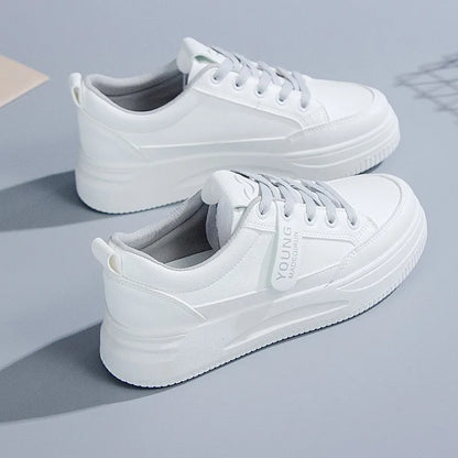 New White Shoes, Elevated Women's Shoes,  Comfortable Women's Board Shoes Women's Sports Shoes