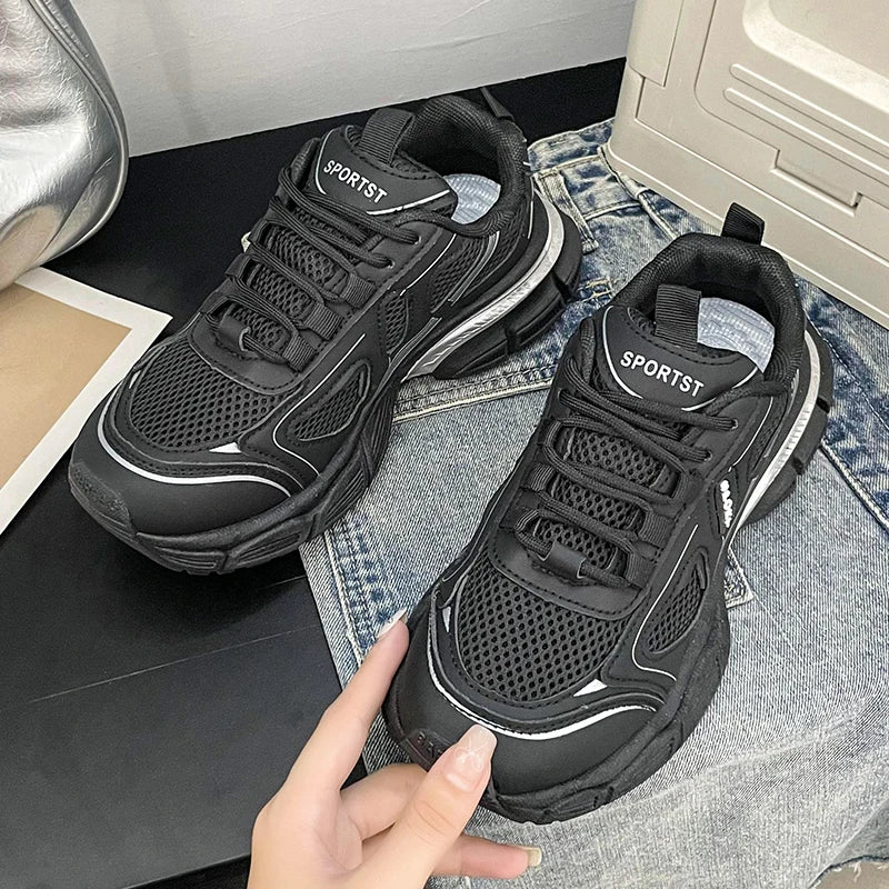 2024 Versatile Dad Shoes Spring and Summer New Casual Shoes for Women  Mesh Soft Bottom Instagram Trendy Running Sneakers