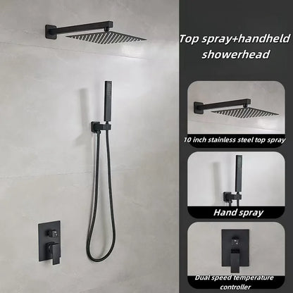 Europe Type Modern Wall Mounted Chrome Rainfall Concealed Bathroom Shower Set Hot Sale Brass Concealed Shower Set