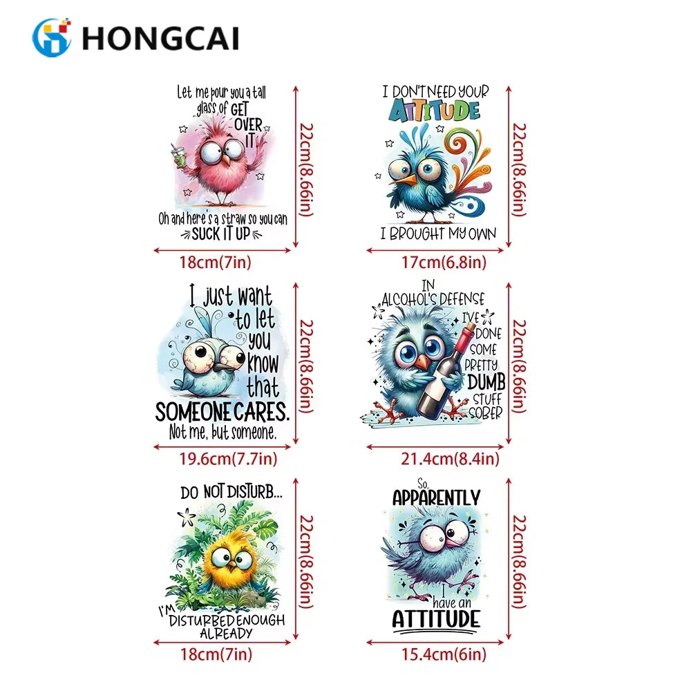 Hongcai Wholesale PET Fabric Heat Transfer Printing Stickers Plastisol T-Shirt Clothing Heat Press Stickers for T-Shirt