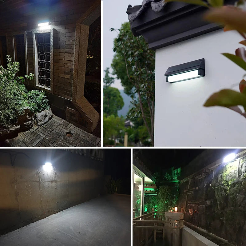 2026 Popular Solar Wall Lights Aluminum Design  Outdoor Hang Lighting Solar Garden  Led Lights With PIR Sensor