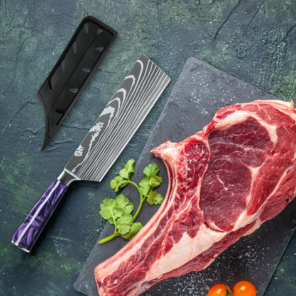 7 Inch Cleaver Kitchen Knife Stainless Steel Vegetable Chopping Chefs Knife Ultra Sharp Cooking Knives for Restaurant,Gift Box