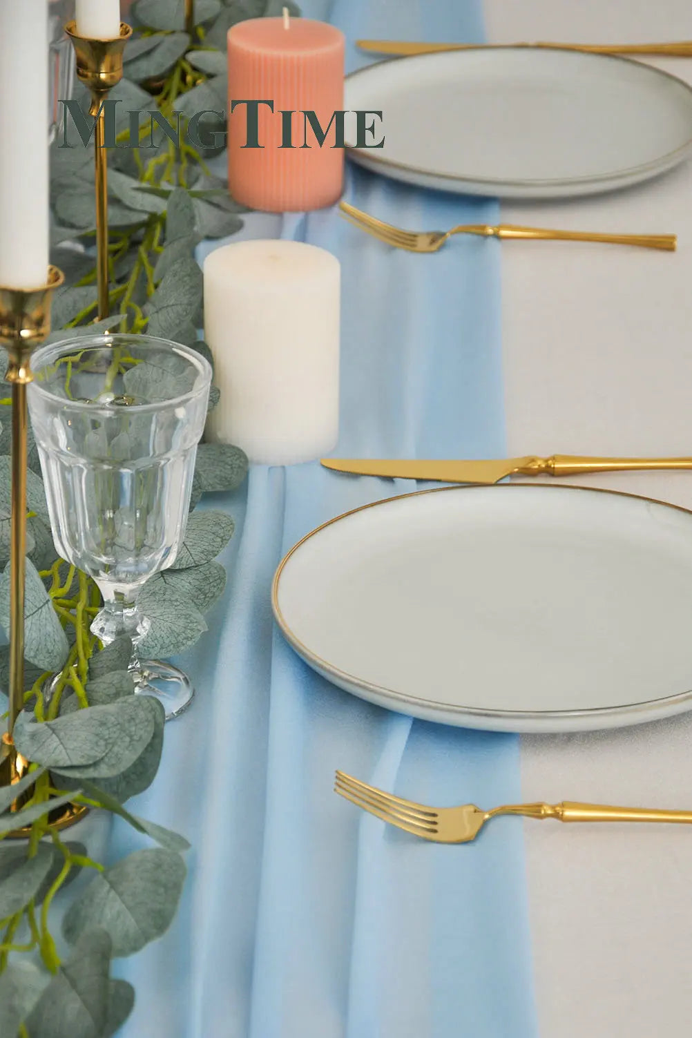 Sheer Chiffon Luxury Solid Colorful Table Runner Blue Rustic Boho Wedding Party Bridal Shower Birthday Home Christmas Decoration