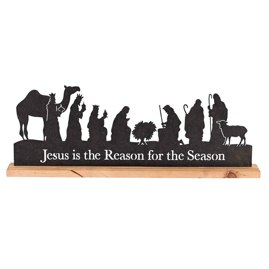 TD Christmas Decorations Nativity Holy Family Silhouette WoodBase by PDG ibma