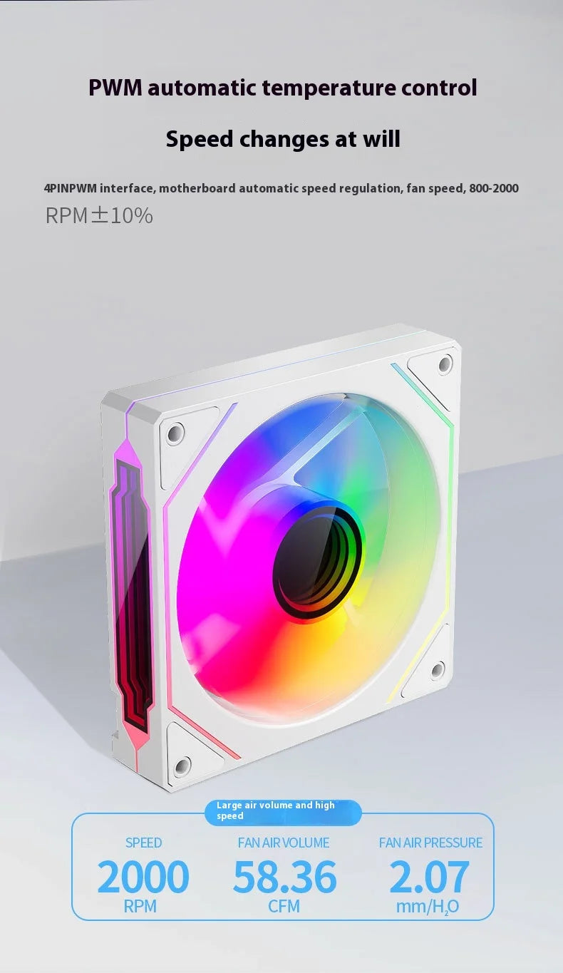 TEUCER PRO 12CM ARGB Shuang Synchronous Mute 4th Generation Family Chassis Ball Bearing Plastic Computer Case Cooling Fan