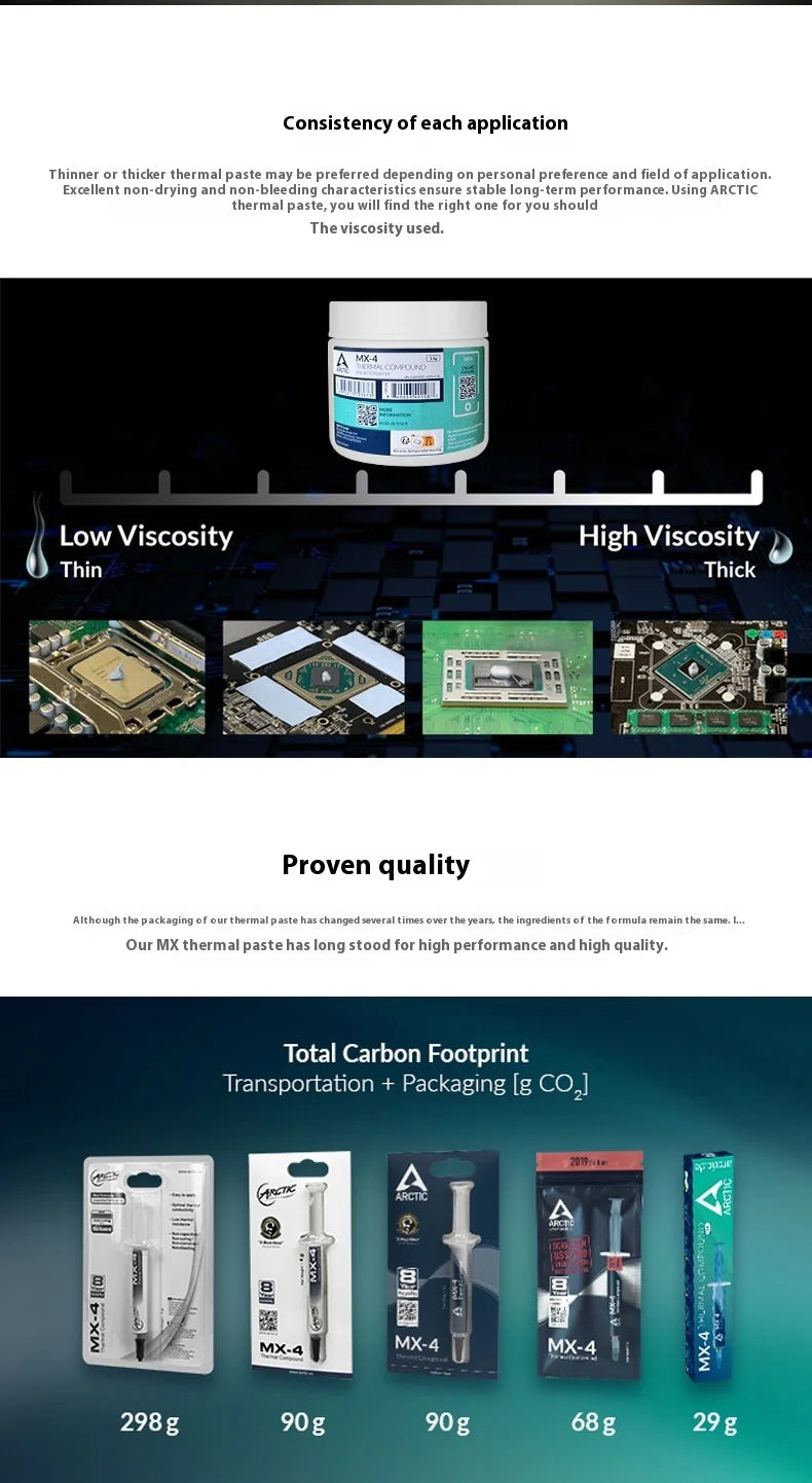 For Arctic Mx-4 Thermal Silicone Grease Desktop Notebook CPU Graphics Card Cooling Paste Copper Computer Case Ball Bearing Bea