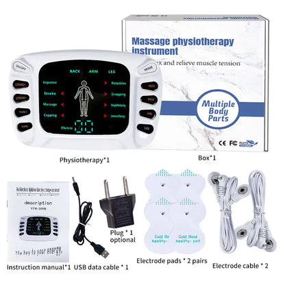 8 Models Tens Electric Muscle Stimulator Ems Acupuncture Body Massage Digital Therapy Massager Electrostimulator